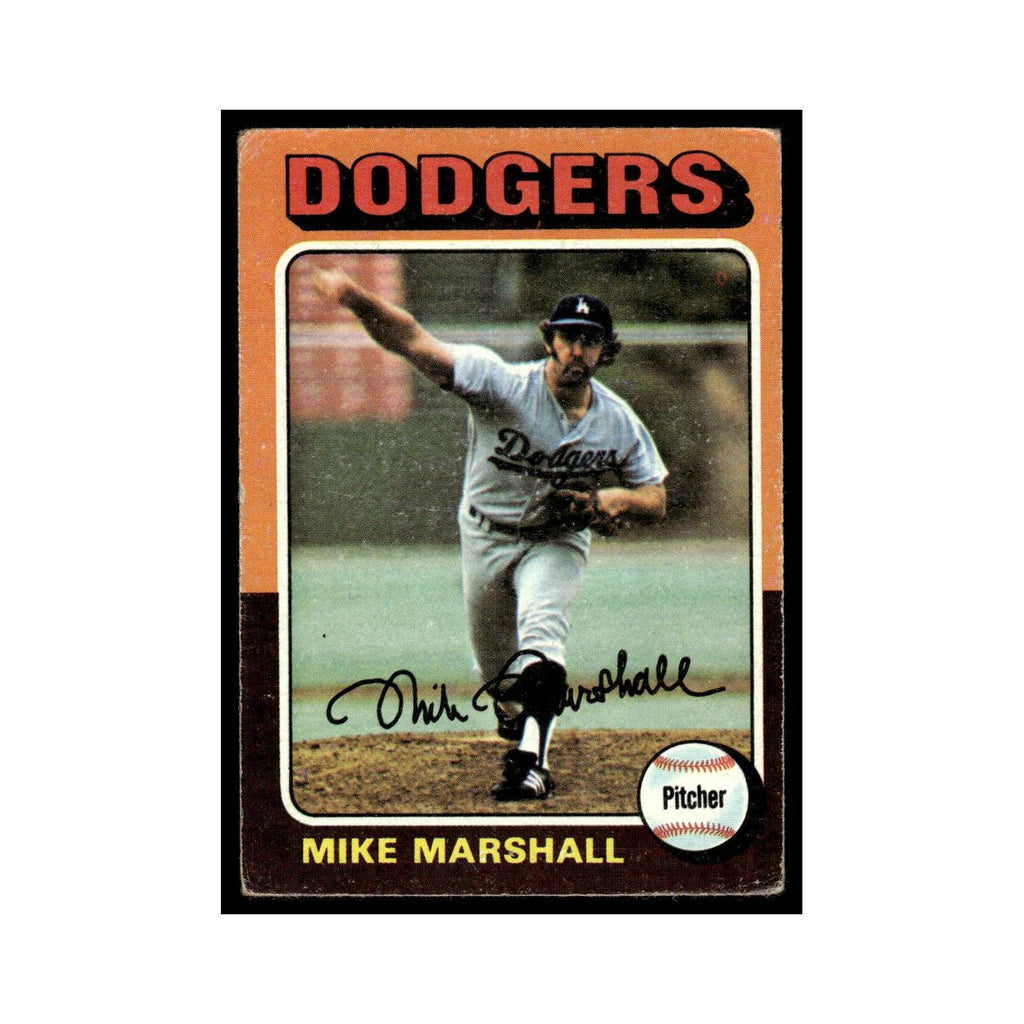 Mike Marshall 1975 Topps (damaged) #330 Los Angeles Dodgers Baseball Card Poor