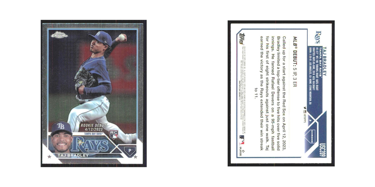 2023 Topps Chrome Taj Bradley RC Rays #USC209