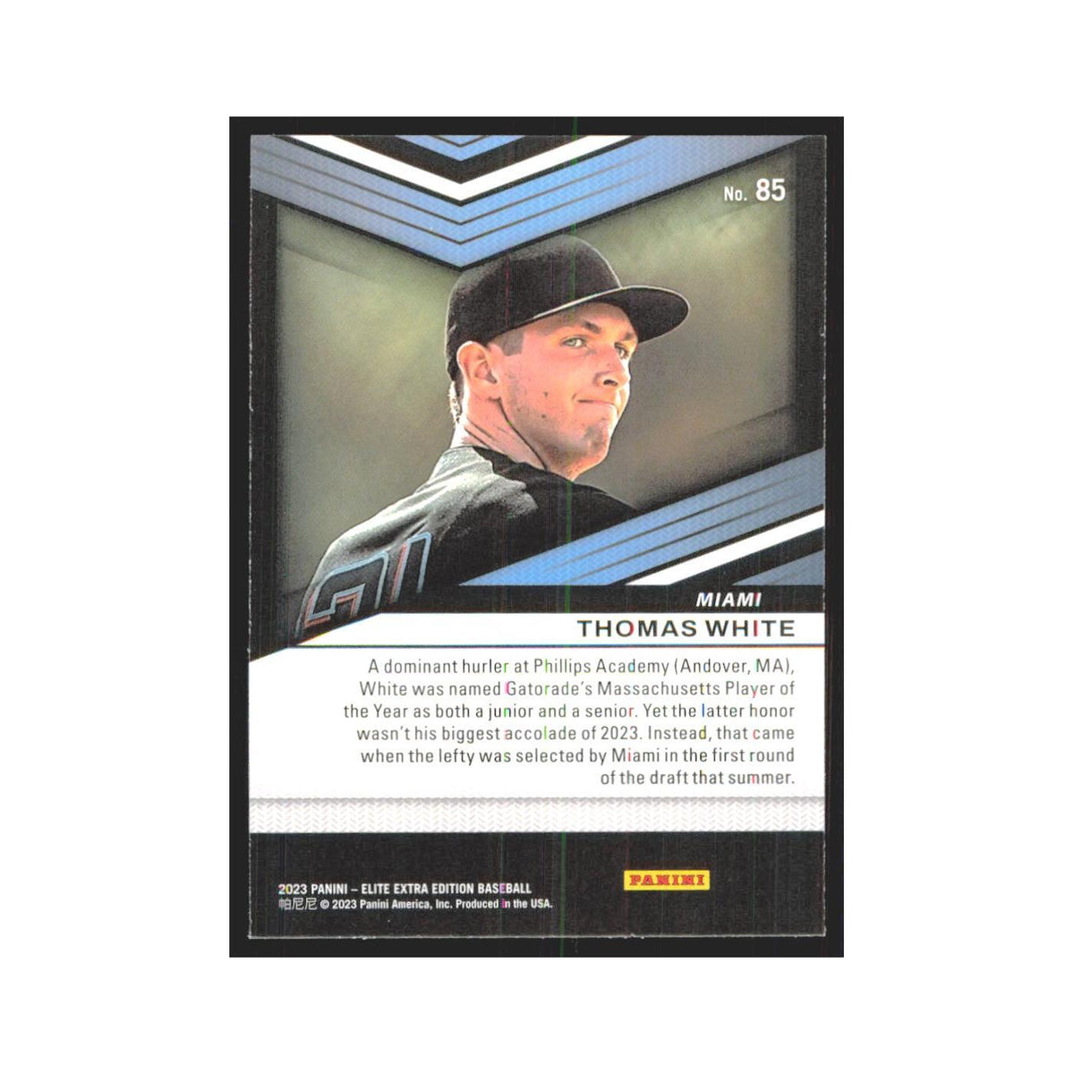 2023 Panini Elite Extra Thomas White Miami #85