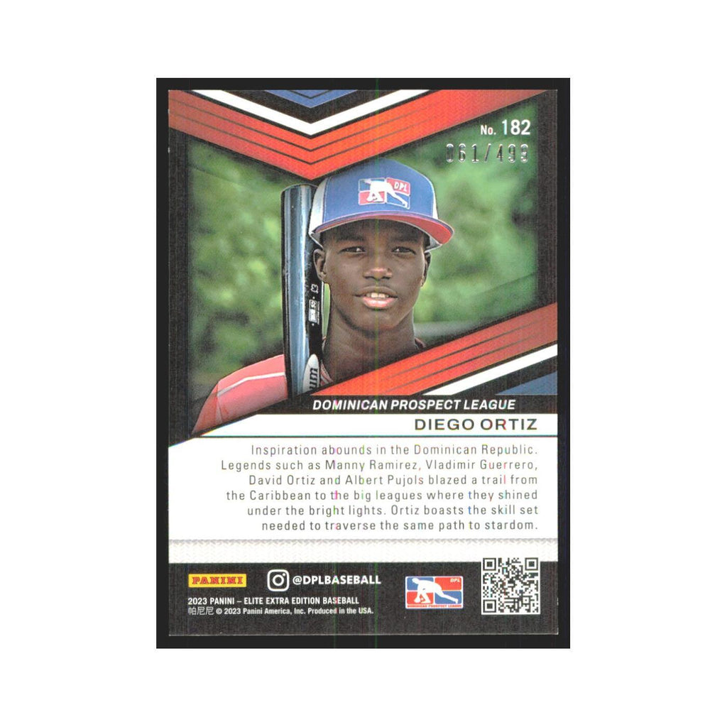 2023 Panini Elite Extra Diego Ortiz Dominican #182