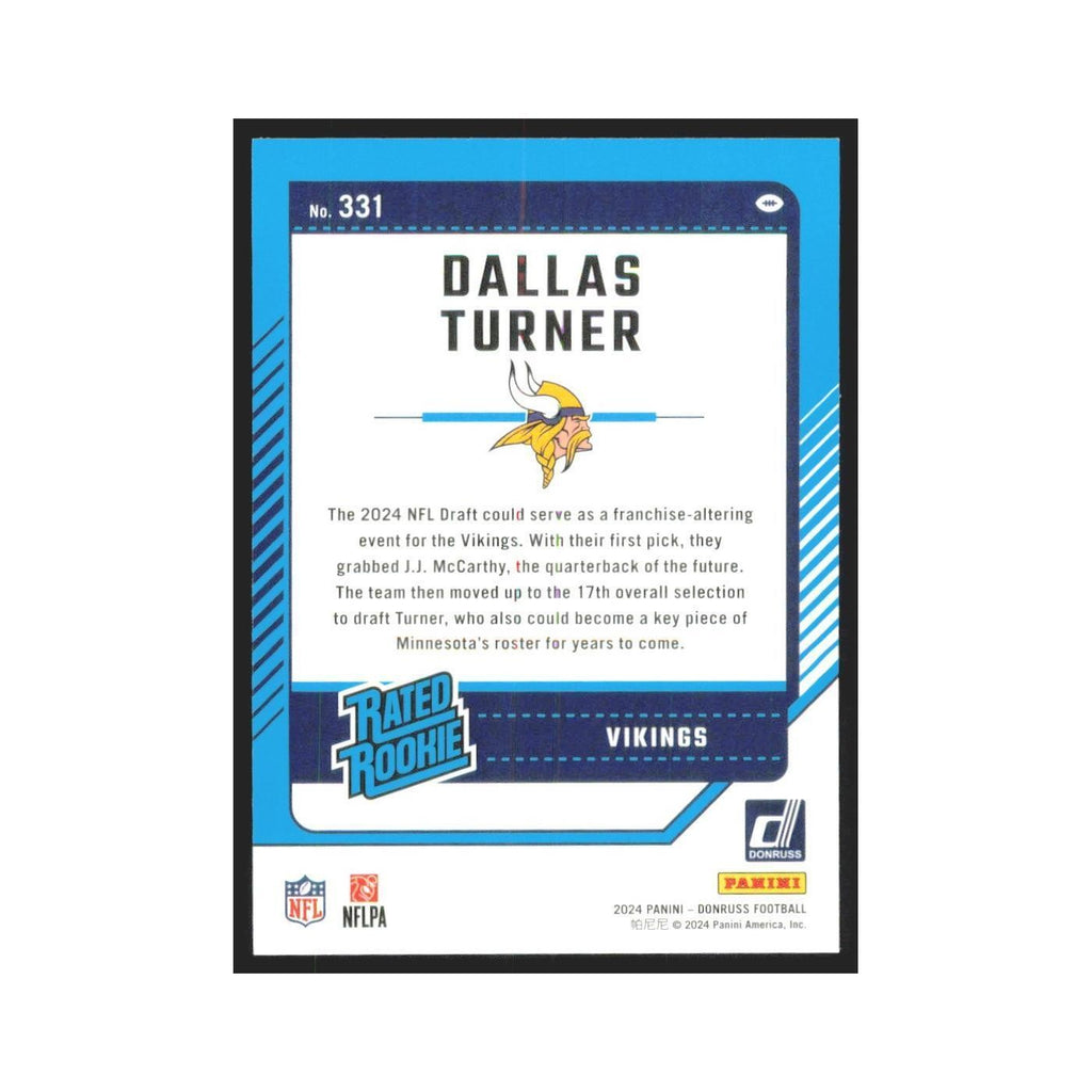 2024 Donruss Dallas Turner RC Vikings #331