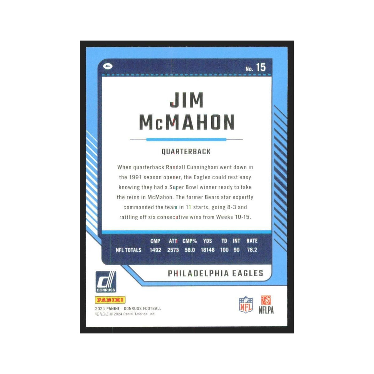 2024 Donruss Jim McMahon Eagles #15
