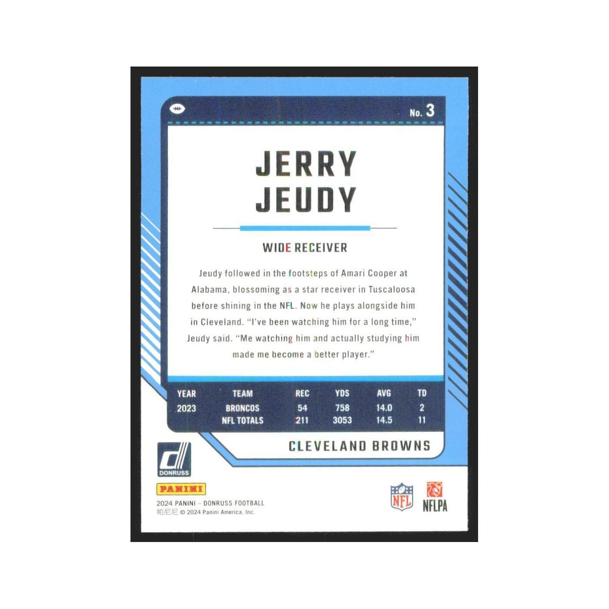 2024 Donruss Jerry Jeudy Broncos #3