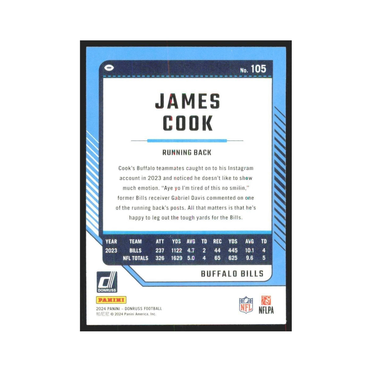 2024 Donruss James Cook Bills #105
