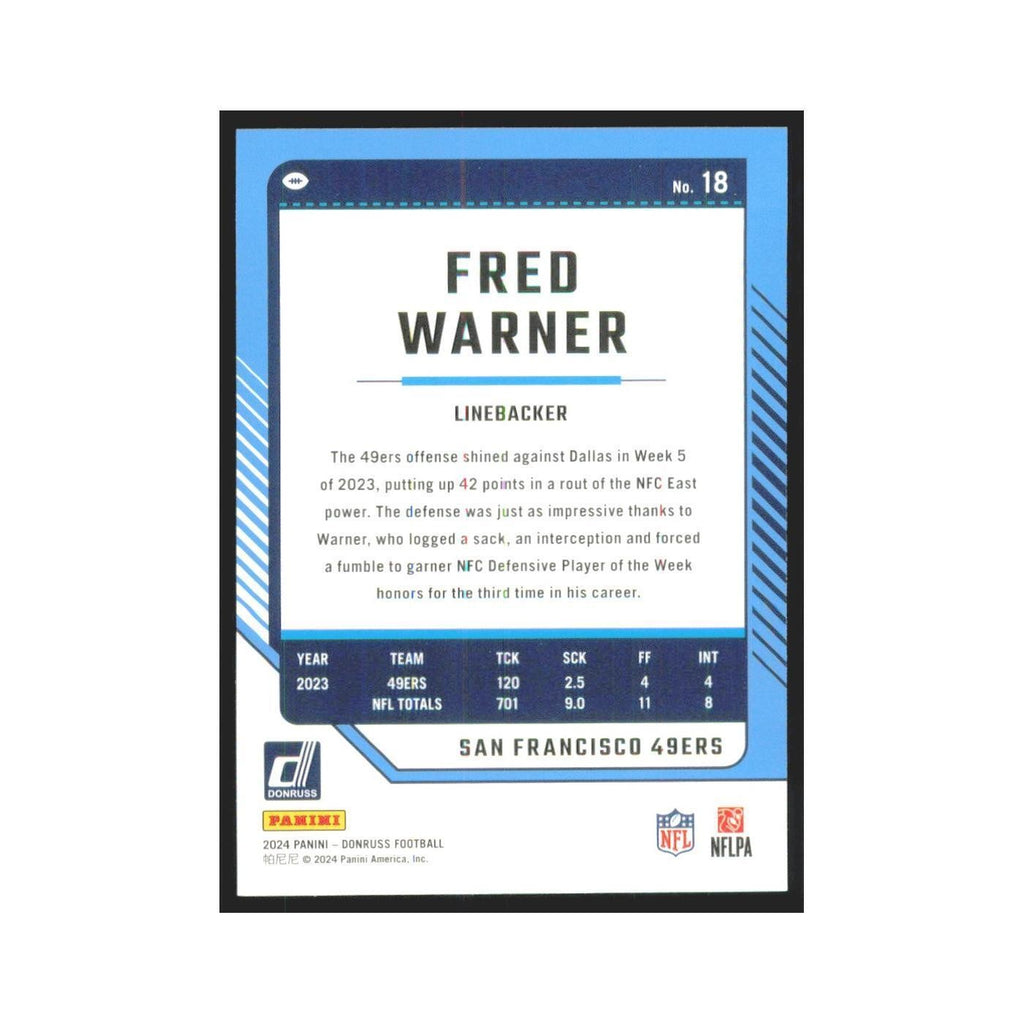 2024 Donruss Fred Warner 49ers #18