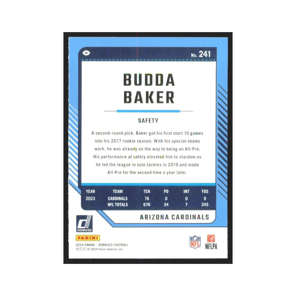 2024 Donruss Budda Baker Cardinals #241