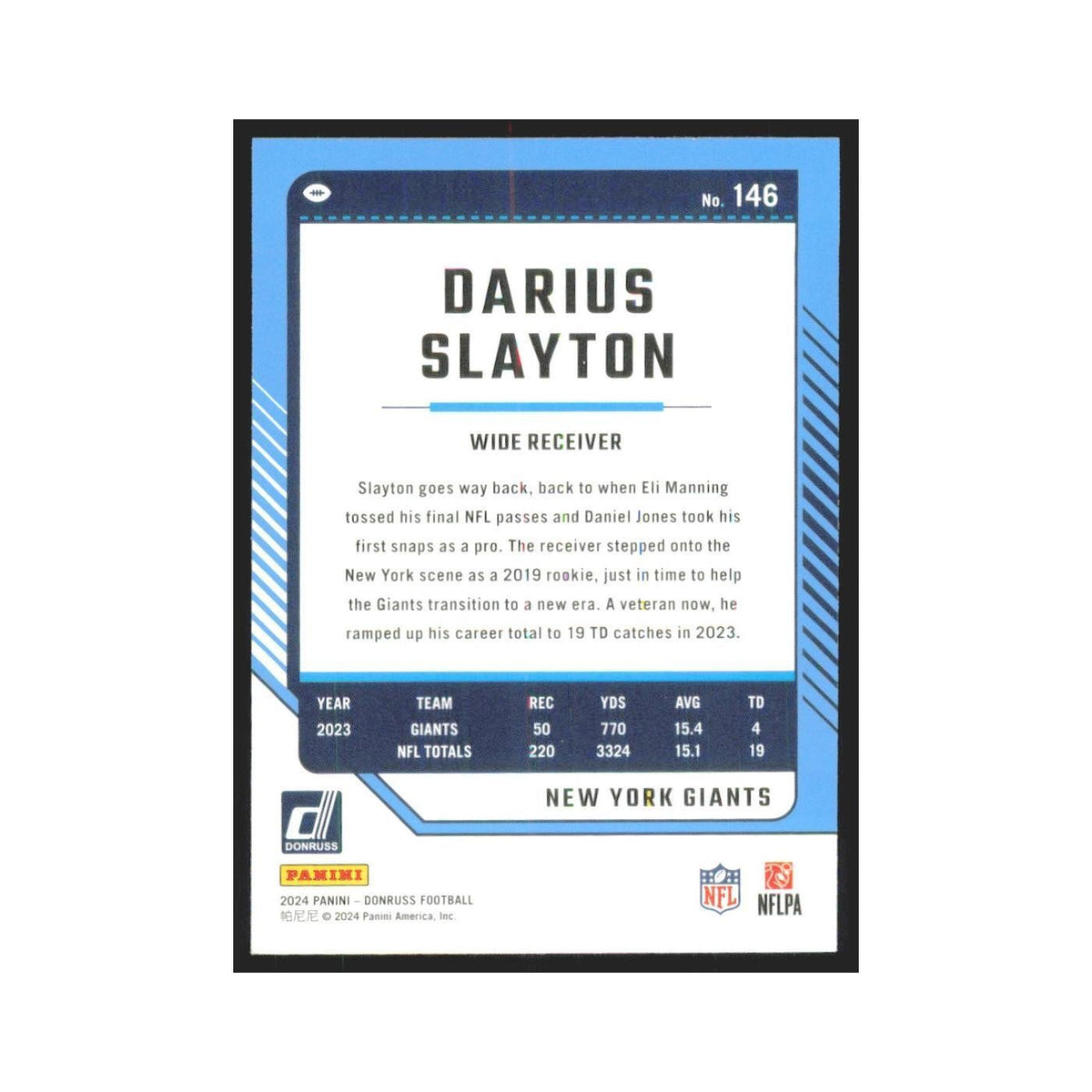 2024 Donruss Darius Slayton Giants #146