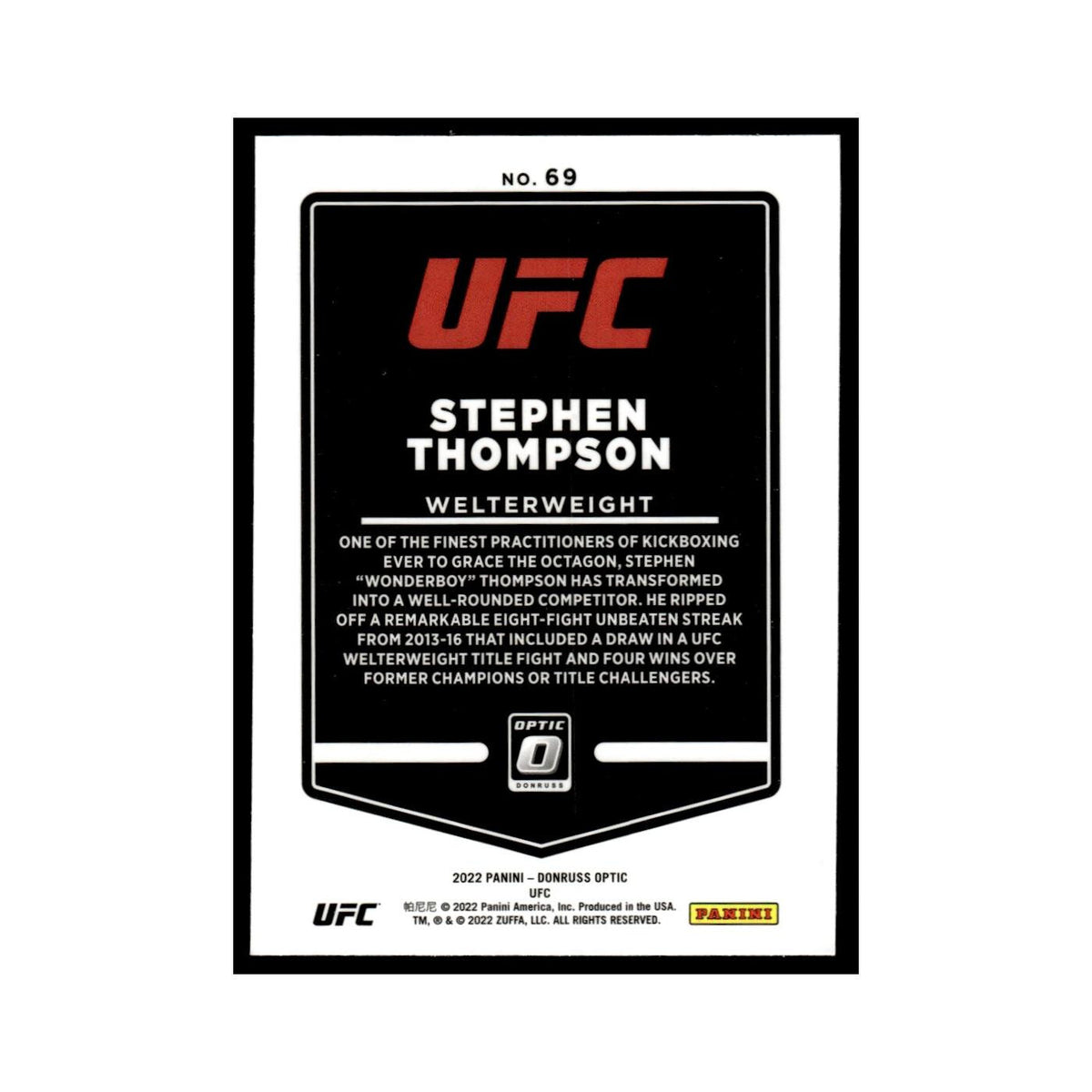 Stephen Thompson 2022 Donruss Optic UFC #69 NM