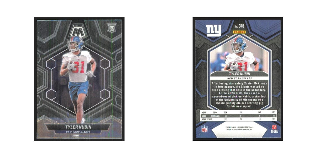 2024 Panini Mosaic Tyler Nubin RC Giants #346