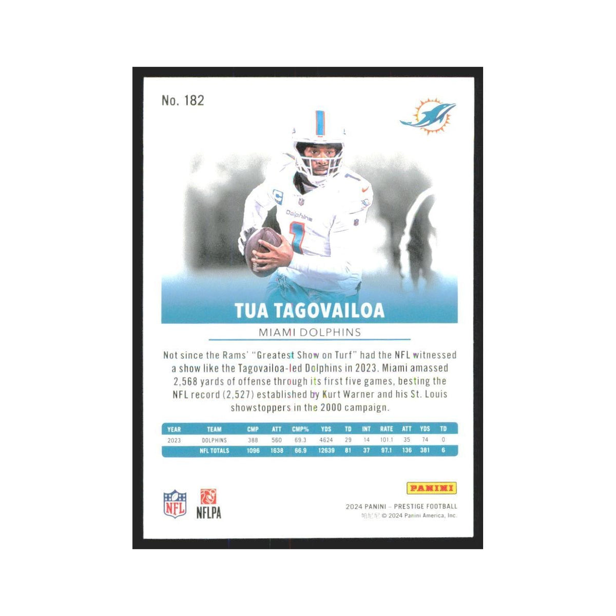 2024 Panini Prestige Tua Tagovailoa Dolphins #182