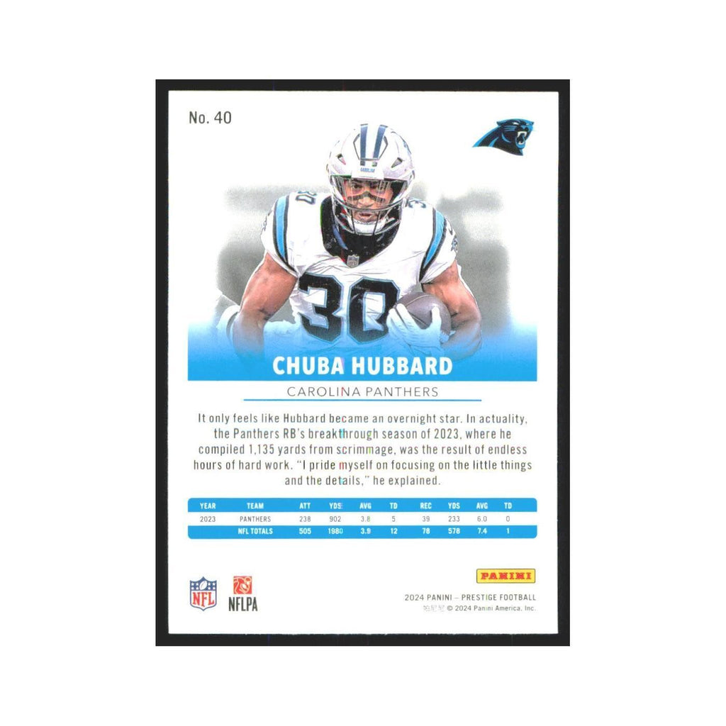 2024 Panini Prestige Chuba Hubbard Panthers #40