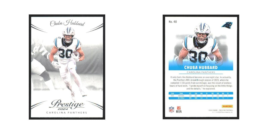 2024 Panini Prestige Chuba Hubbard Panthers #40