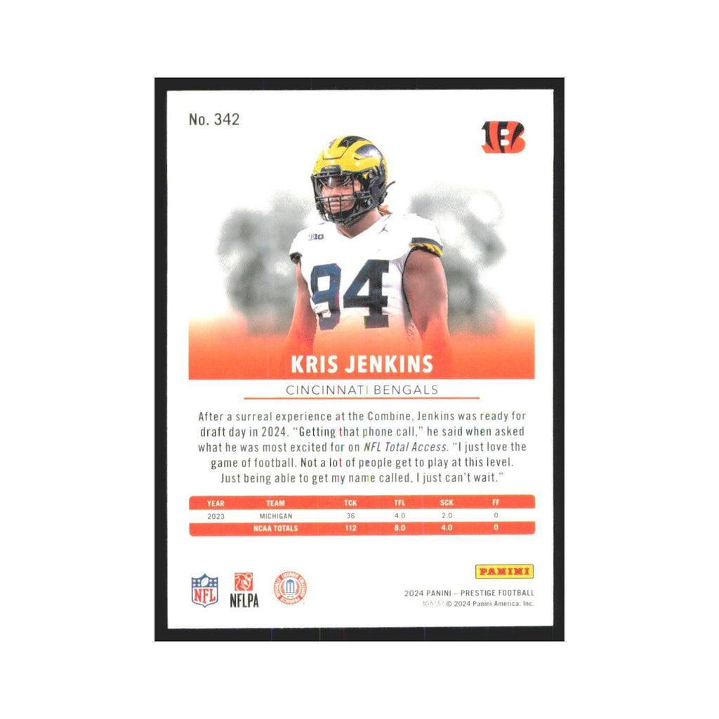 2024 Panini Prestige Kris Jenkins RC Bengals #342