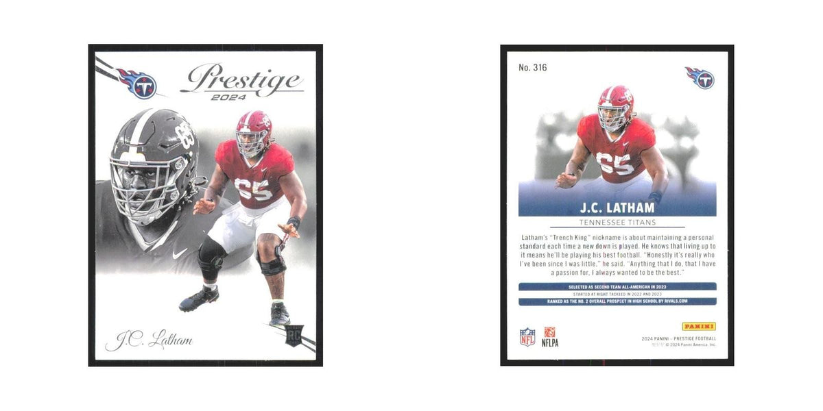 2024 Panini Prestige J.C. Latham RC Titans #316