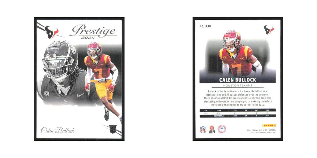 2024 Panini Prestige Calen Bullock RC Texans #338