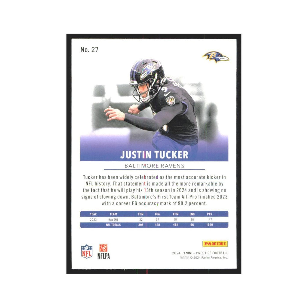 2024 Panini Prestige Justin Tucker Ravens #27