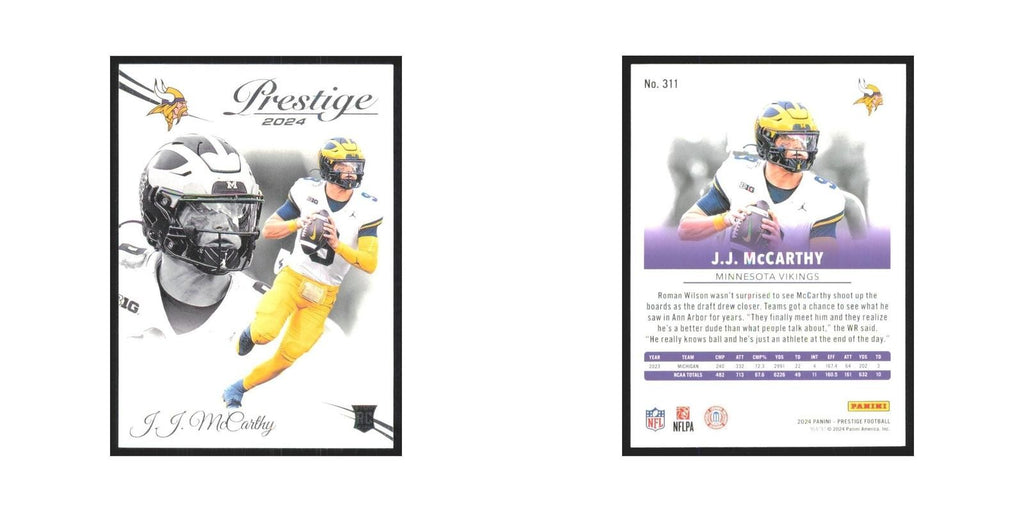 2024 Panini Prestige J.J. McCarthy RC Vikings #311