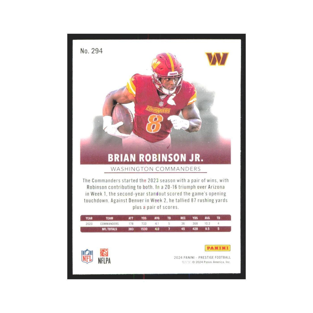 2024 Panini Prestige Brian Robinson Jr Commanders #294