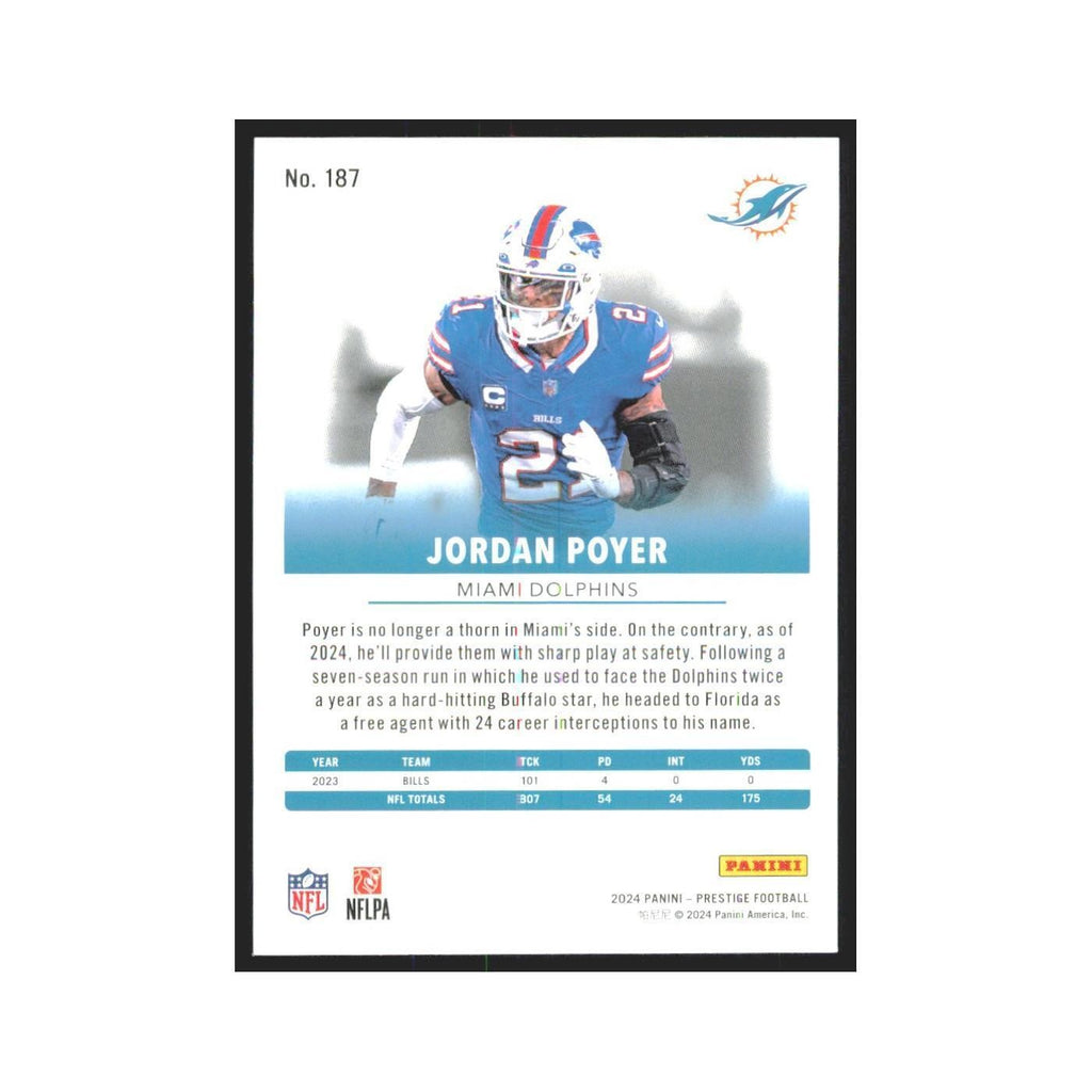 2024 Panini Prestige Jordan Poyer Dolphins #187
