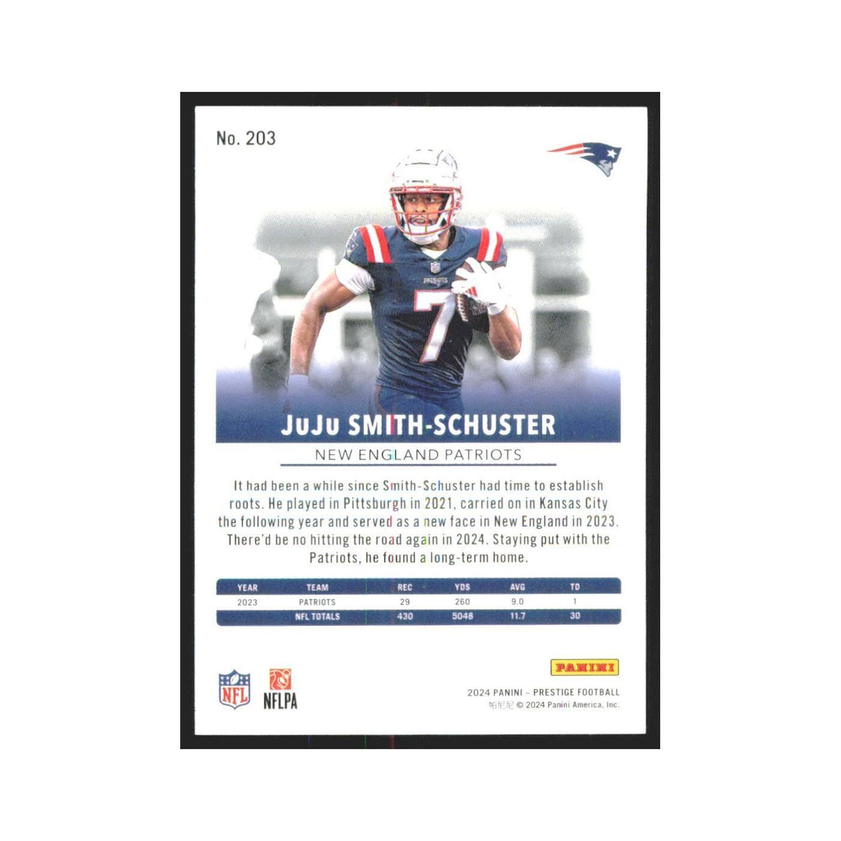 2024 Panini Prestige JuJu Smith-Schuster Patriots #203