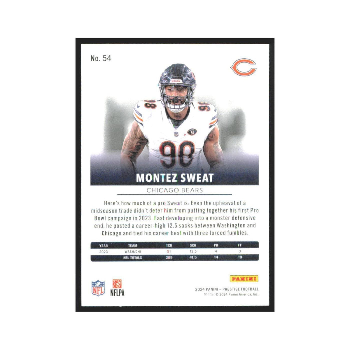 2024 Panini Prestige Montez Sweat Bears #54