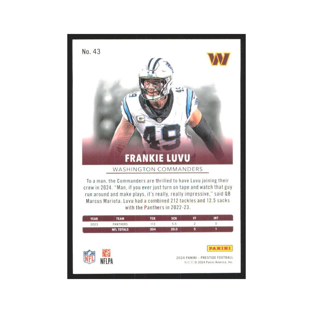 2024 Panini Prestige Frankie Luvu Commanders #43