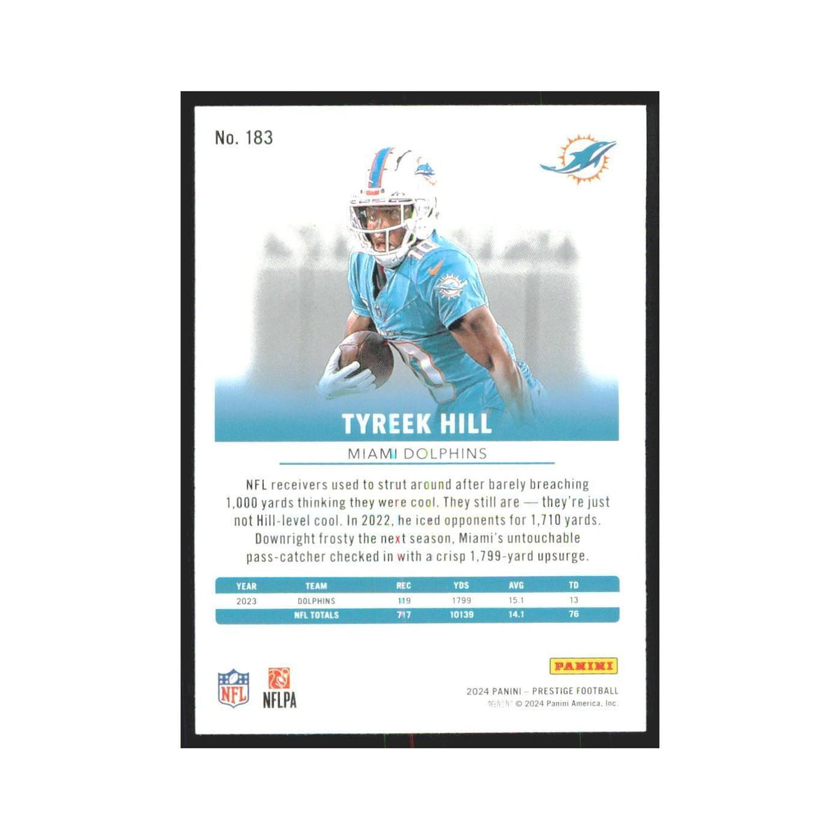 2024 Panini Prestige Tyreek Hill Dolphins #183