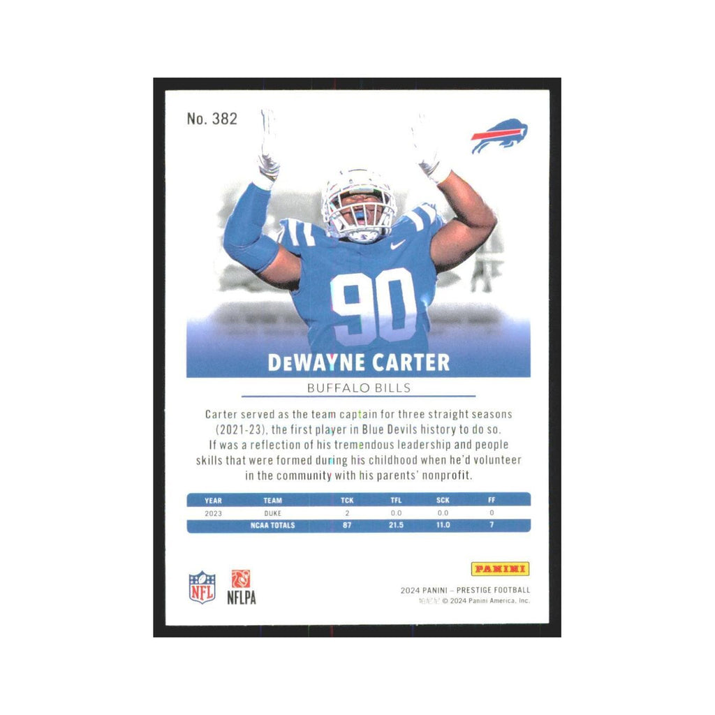 2024 Panini Prestige DeWayne Carter RC Bills #382