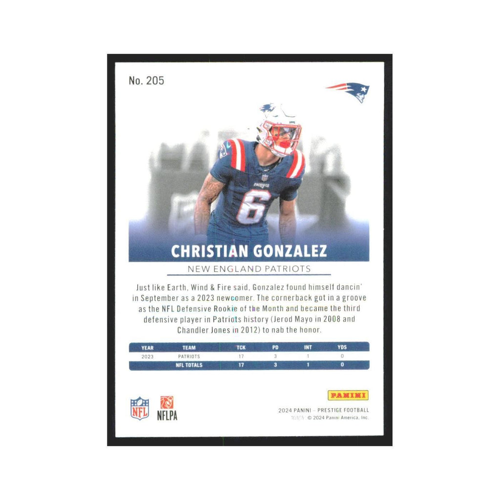 2024 Panini Prestige Christian Gonzalez Patriots #205