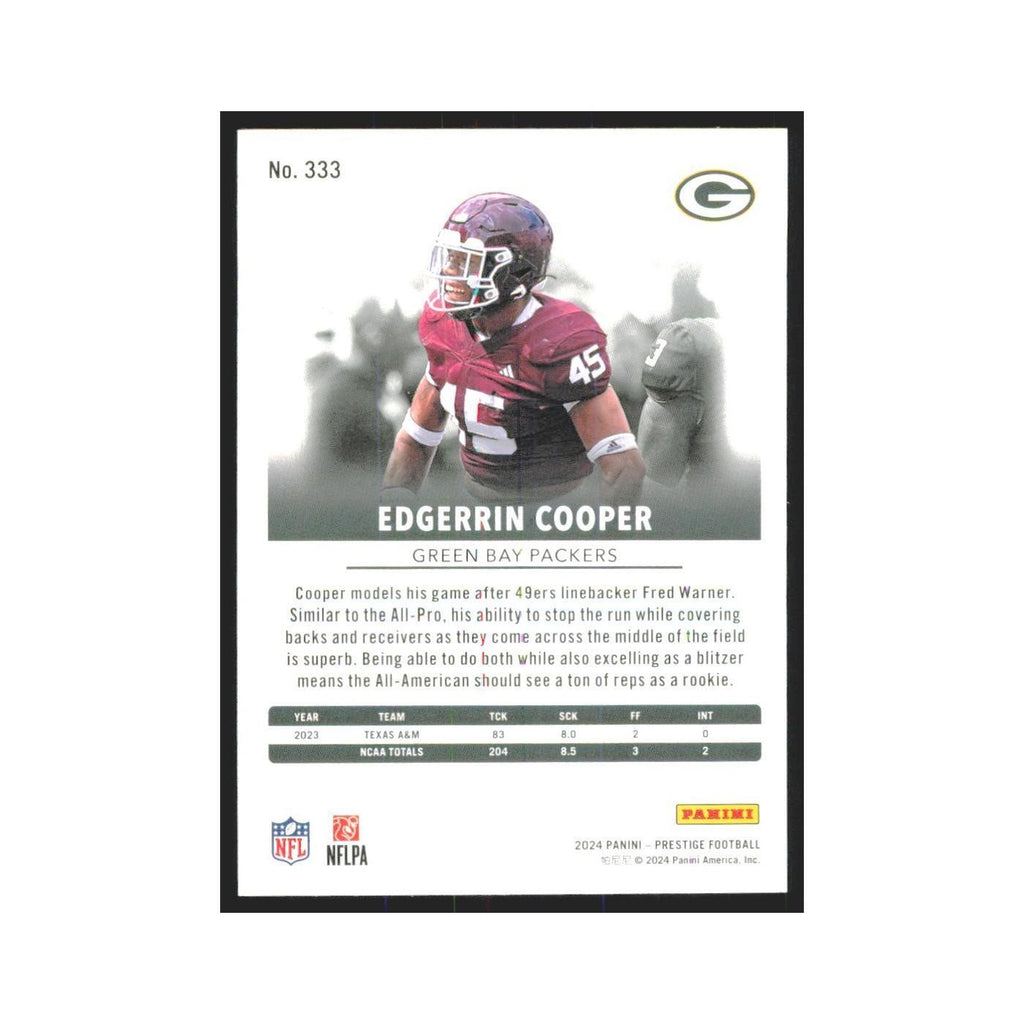 2024 Panini Prestige Edgerrin Cooper RC Packers #333