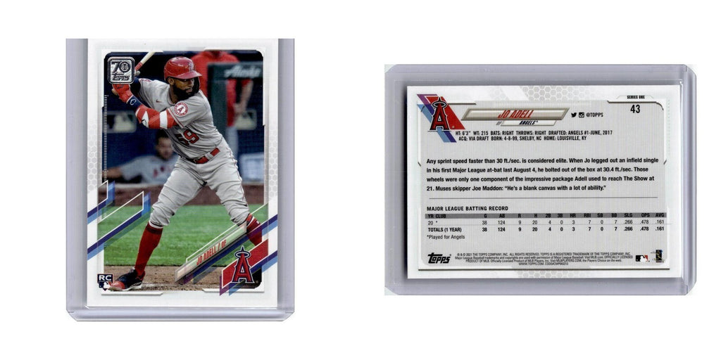 Jo Adell Rookie 2021 Topps #43 Los Angeles Angels Baseball Card NM