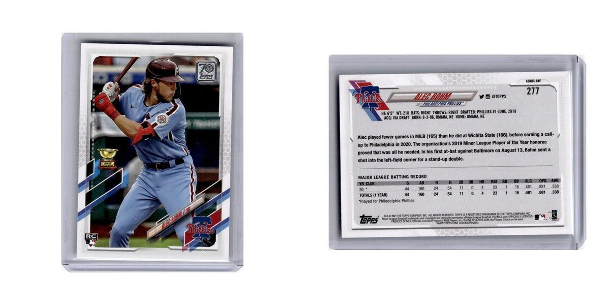 Alec Bohm Rookie 2021 Topps #277 Philadelphia Phillies Baseball Card NM