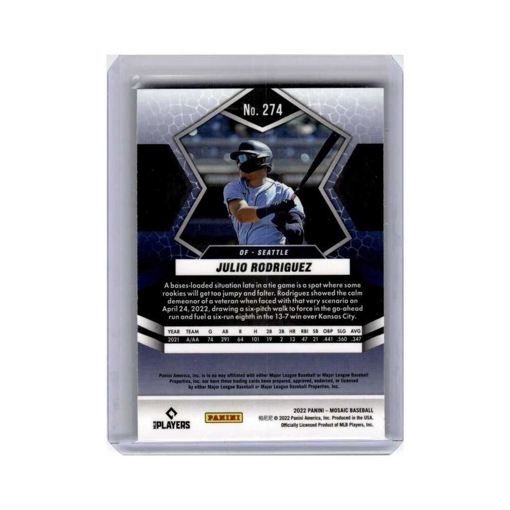 Julio Rodriguez 2022 Panini Mosaic #274 Seattle Mariners Baseball Card NM