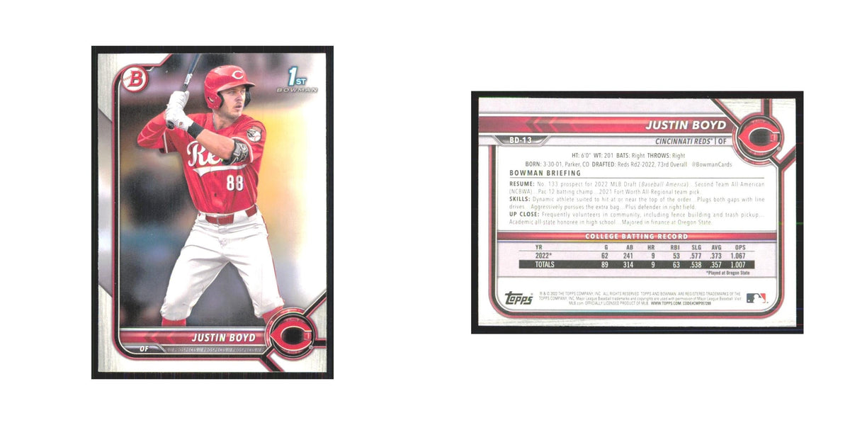 2022 Bowman Draft Justin Boyd Reds #BD-13