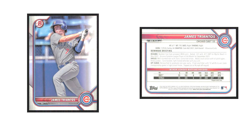 2022 Bowman Draft James Triantos Cubs #BD-166