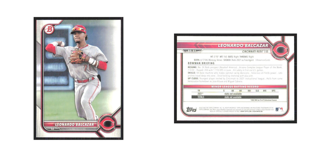 2022 Bowman Draft Leonardo Balcazar Reds #BD-91