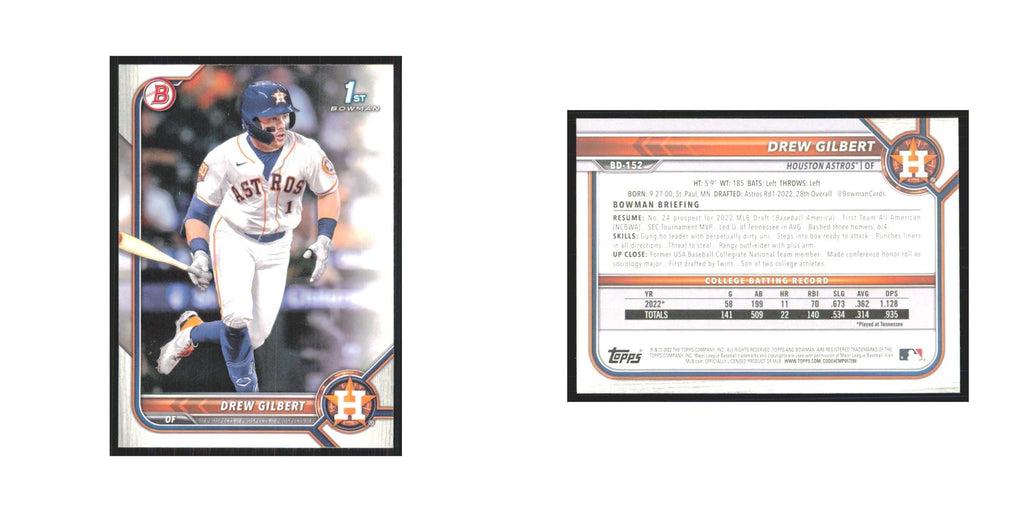 2022 Bowman Draft Drew Gilbert Astros #BD-152