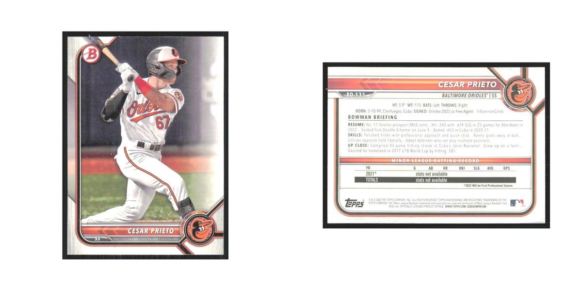 2022 Bowman Draft Cesar Prieto Orioles #BD-133