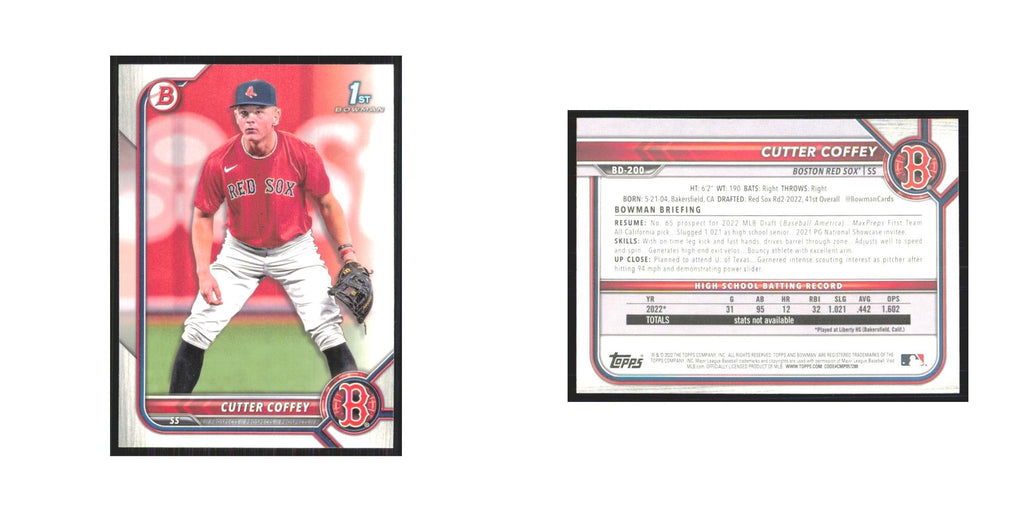 2022 Bowman Draft Cutter Coffey Red Sox #BD-200