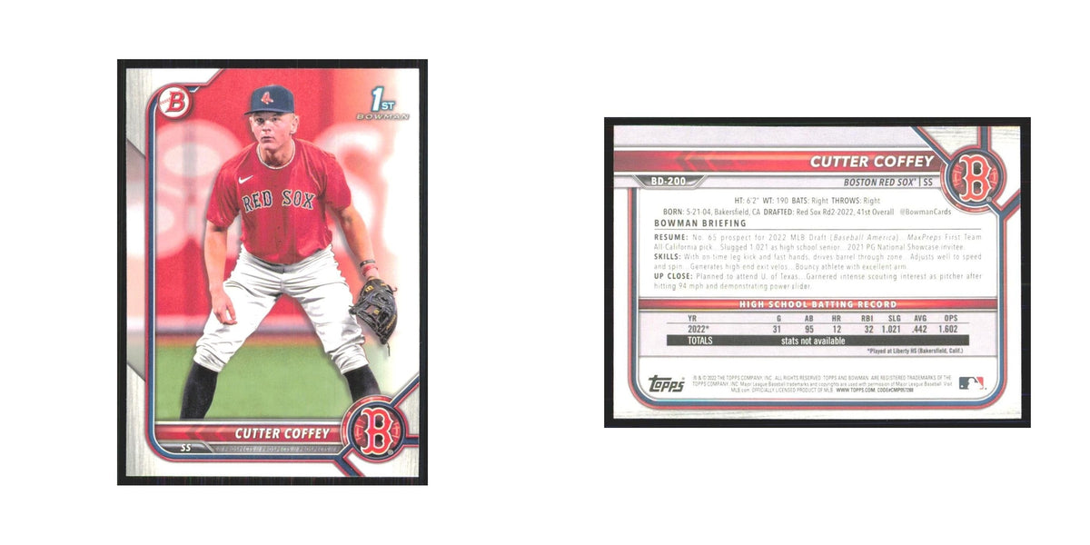 2022 Bowman Draft Cutter Coffey Red Sox #BD-200
