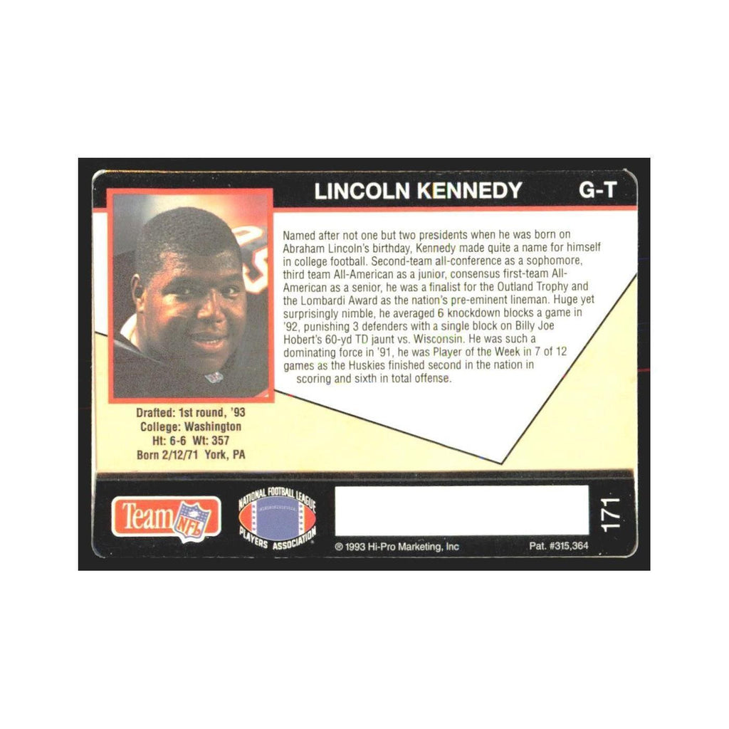 1993 Action Packed Lincoln Kennedy Falcons #171