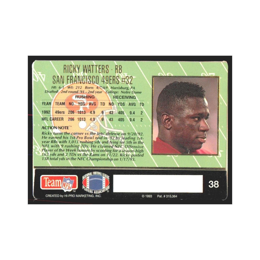 1993 Action Packed Ricky Watters 49ers #38