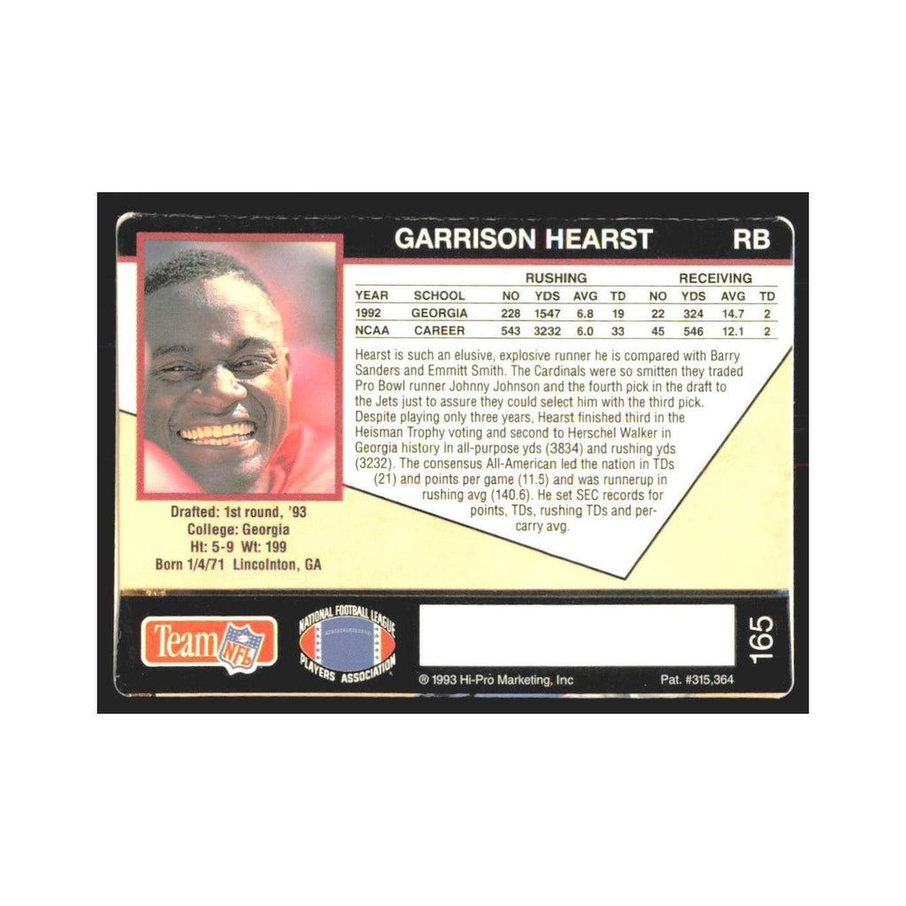 1993 Action Packed Garrison Hearst Phoenix Cardinals #165