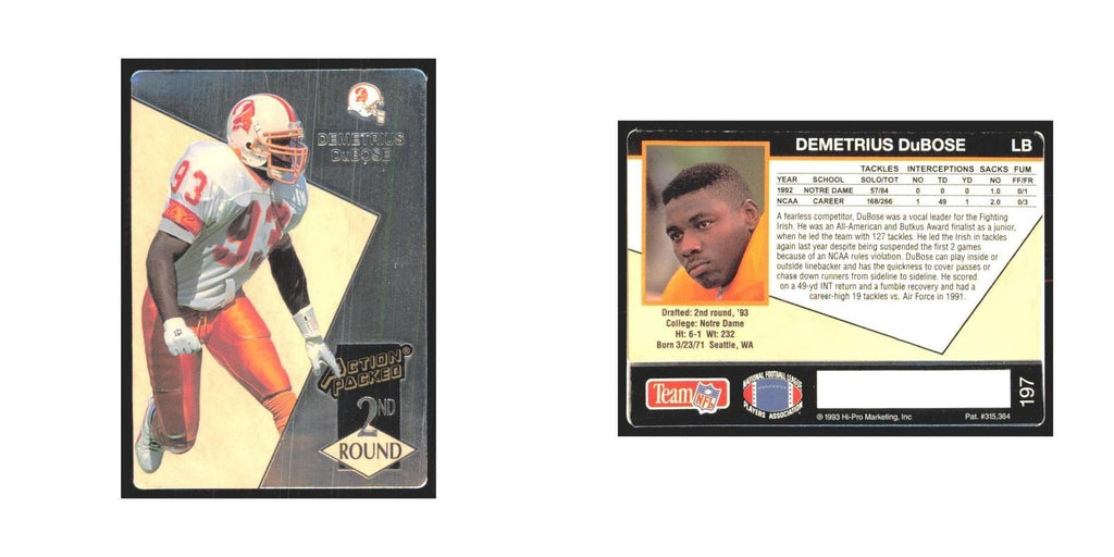 1993 Action Packed Demetrius DuBose Buccaneers #197