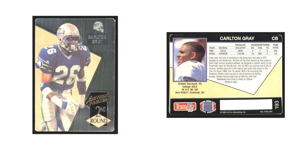 1993 Action Packed Carlton Gray Seahawks #193