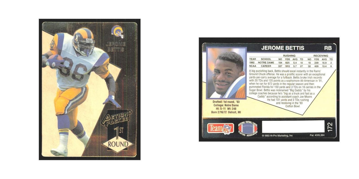 1993 Action Packed Jerome Bettis Rams #172