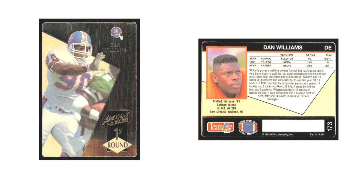 1993 Action Packed Dan Williams Broncos #173