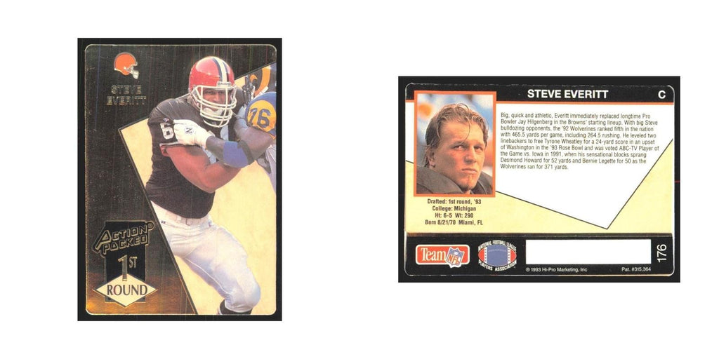 1993 Action Packed Steve Everitt Browns #176
