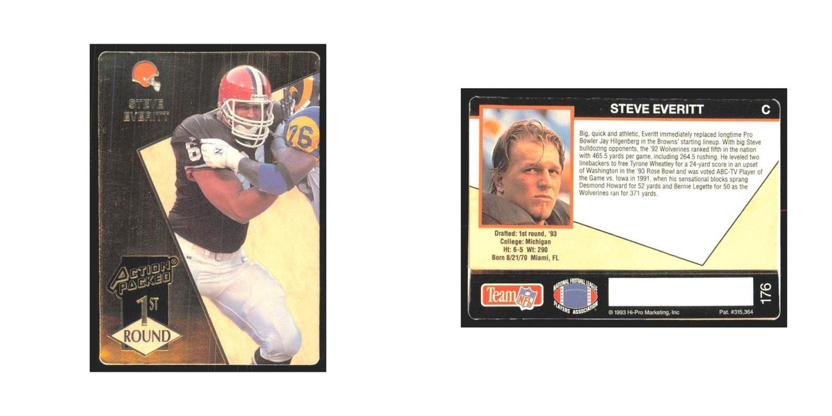 1993 Action Packed Steve Everitt Browns #176