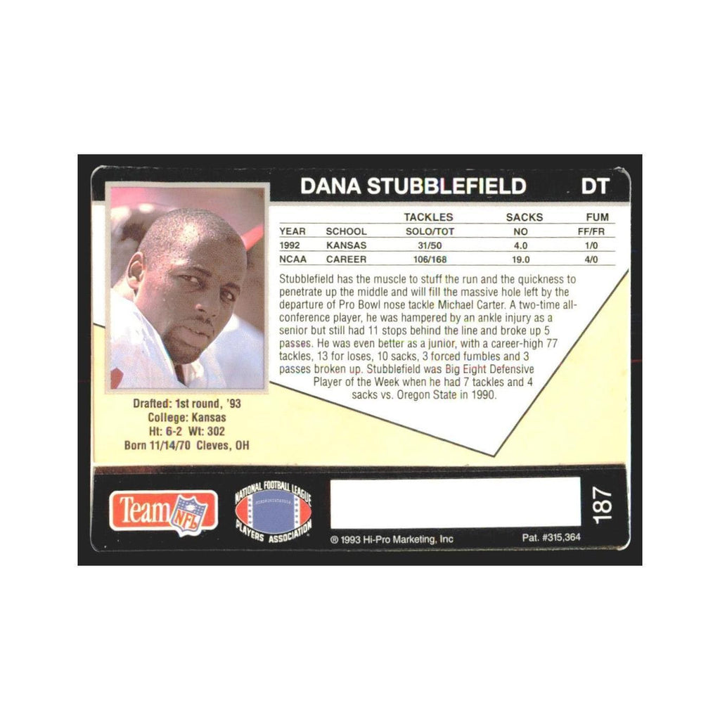 1993 Action Packed Dana Stubblefield 49ers #187
